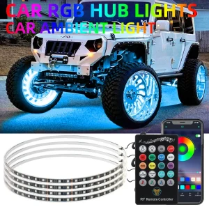 4pcs Car Wheel hub Light Strip Kit