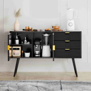 Sideboard Cabinet With 2 Door 3 Drawer Modern Storage Cabinet Freestanding Buffet Cabinet for Living Room Dining Room Bedroom