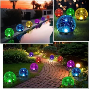 6 Pcs Extra Large Solar Globes Lights